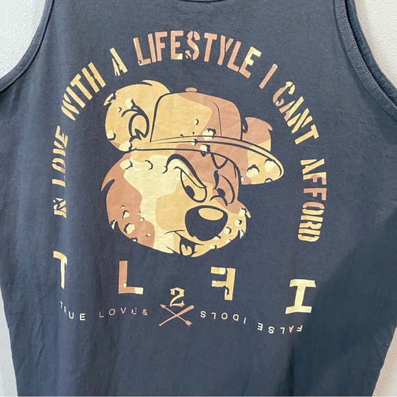 True Love & False Idols Mens Muscle Tank In Love with a Lifestyle I Can’t Afford - Picture 7 of 7